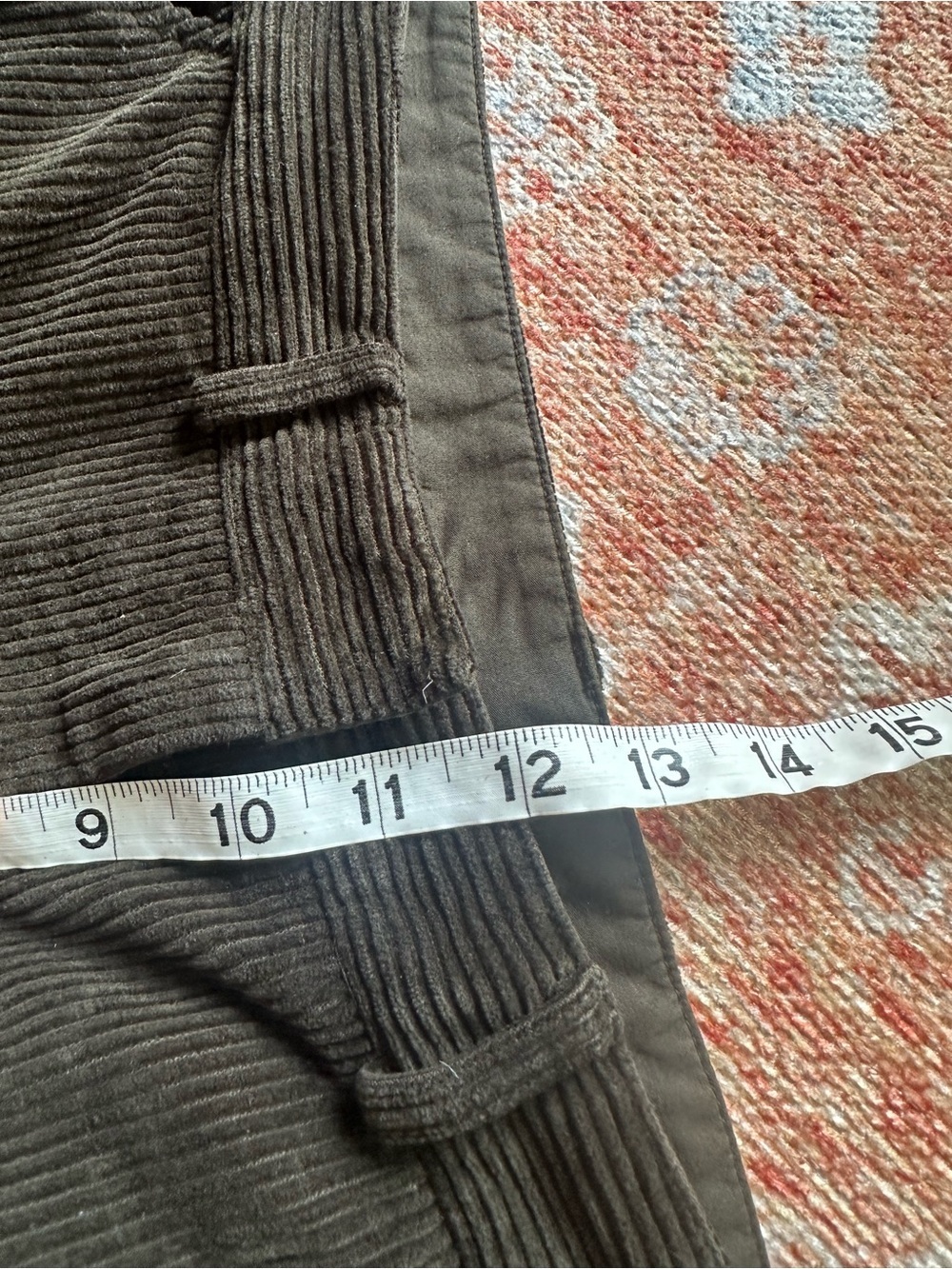 Poetry cotton cord wide leg trousers style UG24 size US 12 boho eco friendly - Picture 7 of 10